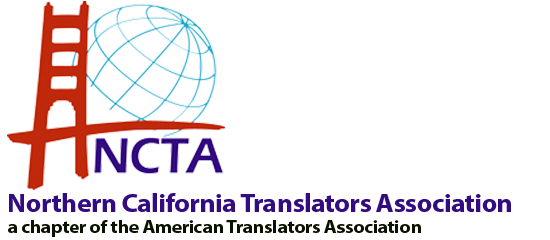 NCTA (Northern California Translators Association) logo with Golden Gate Bridge and globe shaped mark